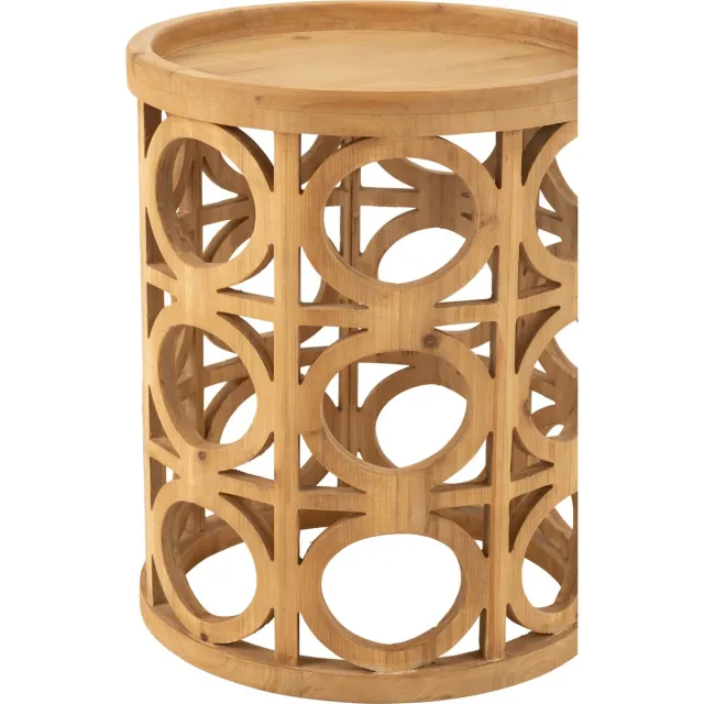 J-Line bijzettafel Gekerfd - hout - naturel