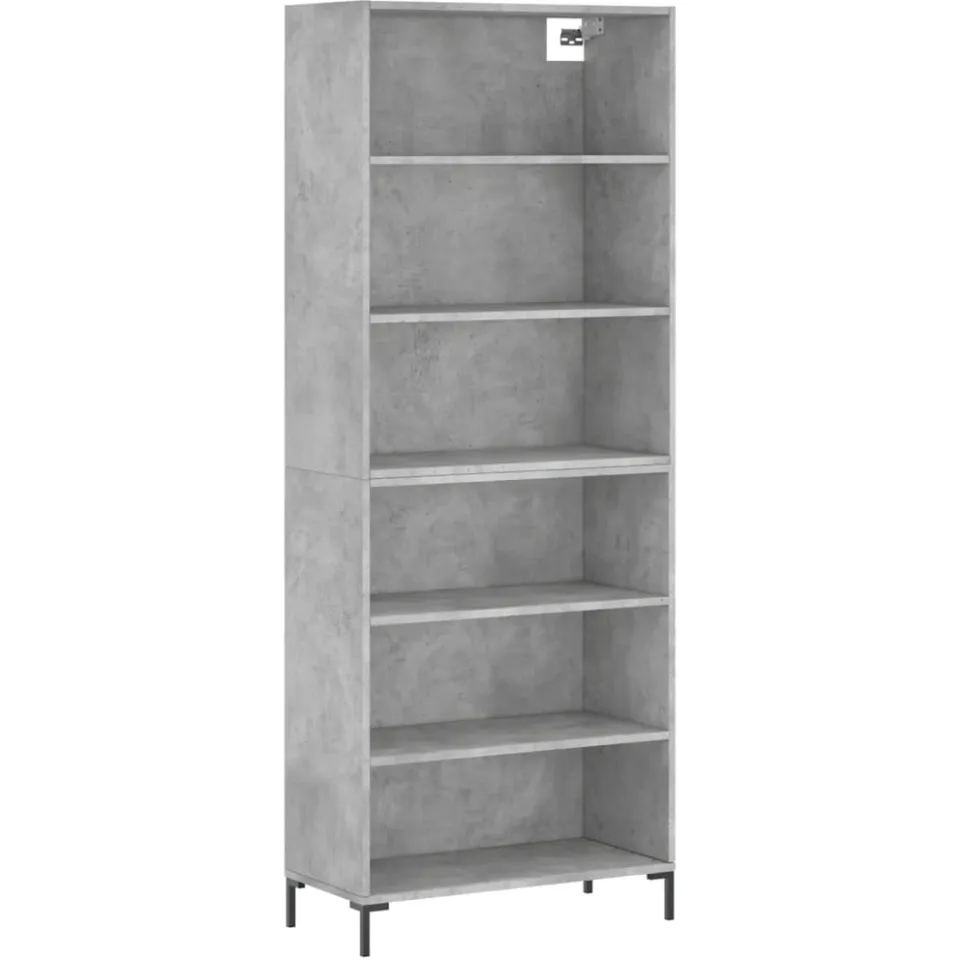 vidaXL Hoge kast 69,5x32,5x180 cm bewerkt hout betongrijs grijs, foto 3