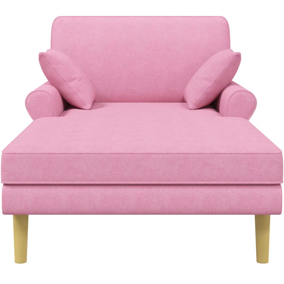 vidaXL Chaise longue Roze Stof