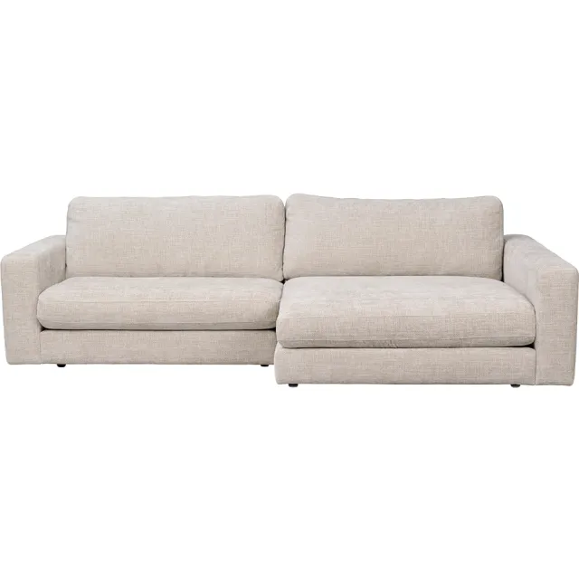 Rowico Home Duncan modulaire gestoffeerde hoekbank lichtgrijs/beige - rechts - 258 cm
