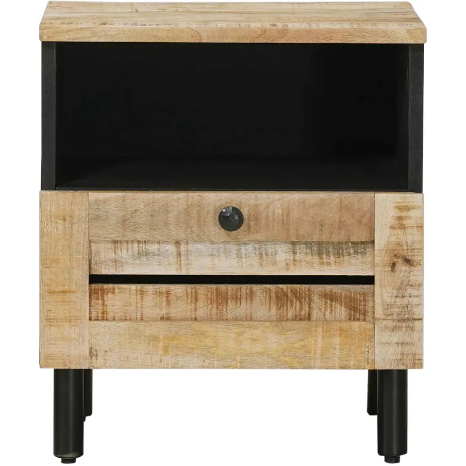 vidaXL Nachtkastje Naturel 40 x 33 x 46 cm Massief Mango Hout, foto 4