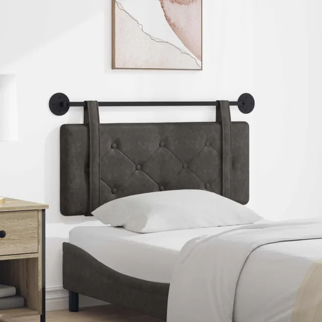 vidaXL Hangend hoofdbord Zwart Antiek PU