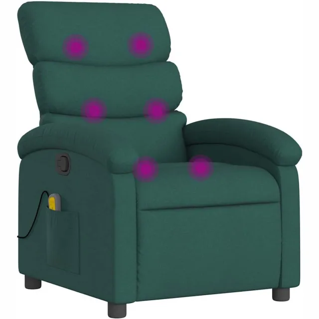 vidaXL Massagestoel - met - donkergroene - stof