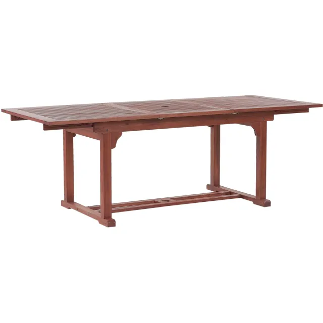 Beliani TOSCANA - Tuintafel - Donkerbruin - 90x160/220 cm - Acaciahout