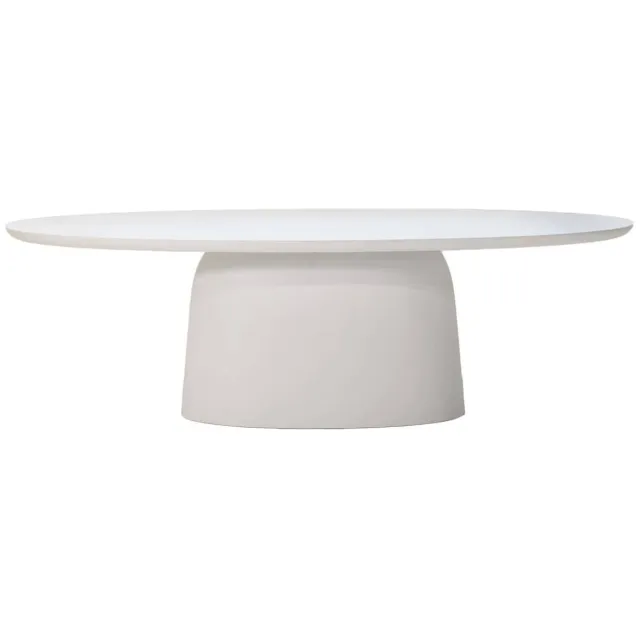 Giga Meubel Eettafel Myrna - Ovaal - Wit Composiet - 300cm