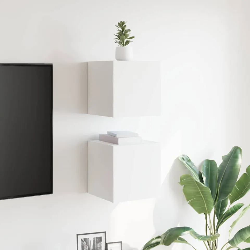 vidaXL Tv-wandmeubelen 2 st 30,5x30x30 cm wit, foto 2