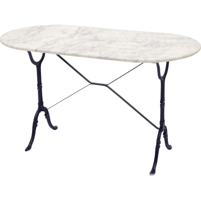 Lesliliving Lesli Living Tuintafel Marmer Wit Ovaal 120x60cm