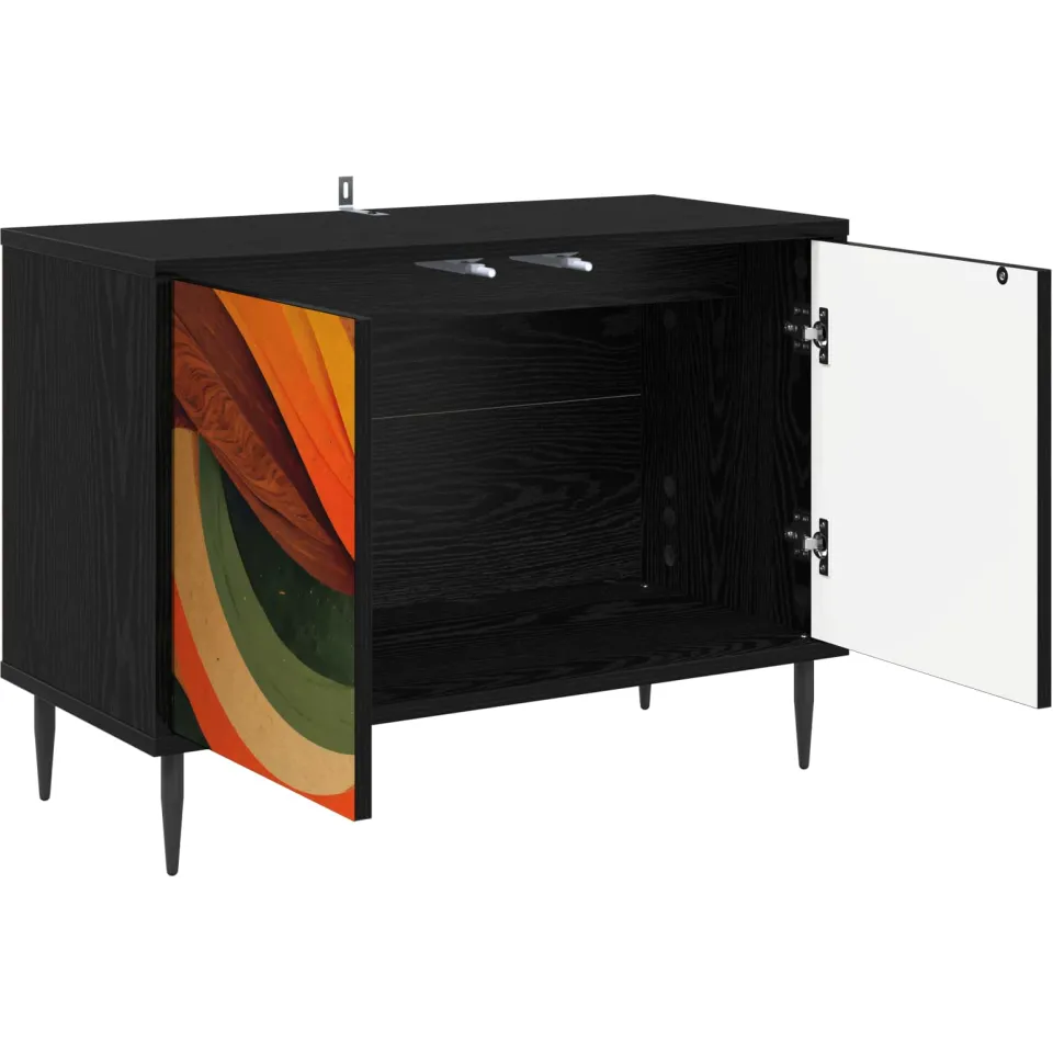 vidaXL Tv-meubel BONN 69 x 33 x 50,5 cm Zwart eiken Bewerkt hout