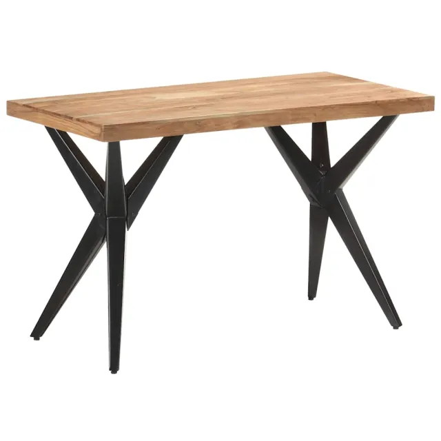 vidaXL Eettafel 120x60x76 cm massief acaciahout Bruin