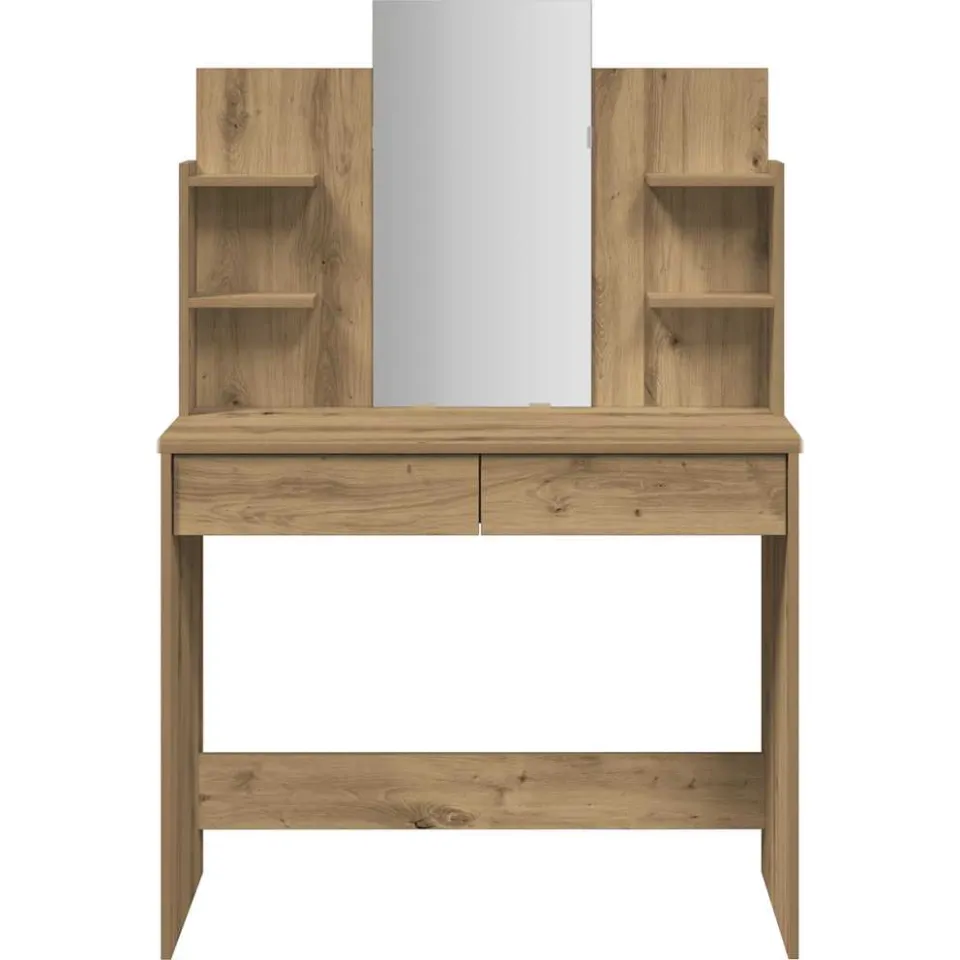vidaXL Kaptafel met spiegel 96x39x142 cm artisanaal eikenkleur, foto 3