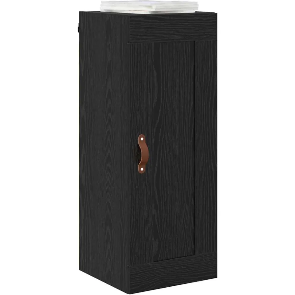 vidaXL Wandkast Zwart Eiken 34,5 x 34 x 90 cm Bewerkt hout, foto 2