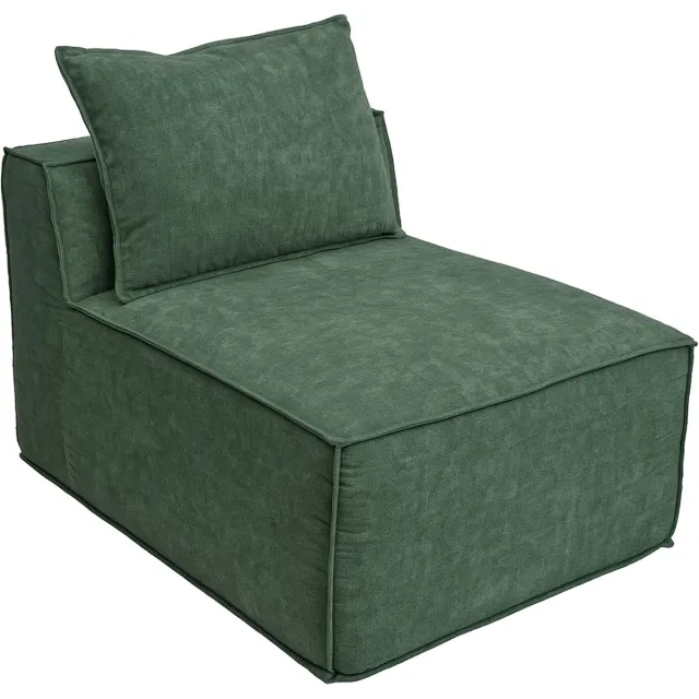 MCW Fauteuil/accessoires voor bank MCW-O54, loungefuteuil Gestoffeerde fauteuil Middenstuk, stof/textiel (300 g/m²) 63 x 75 x 97 cm ~ groen