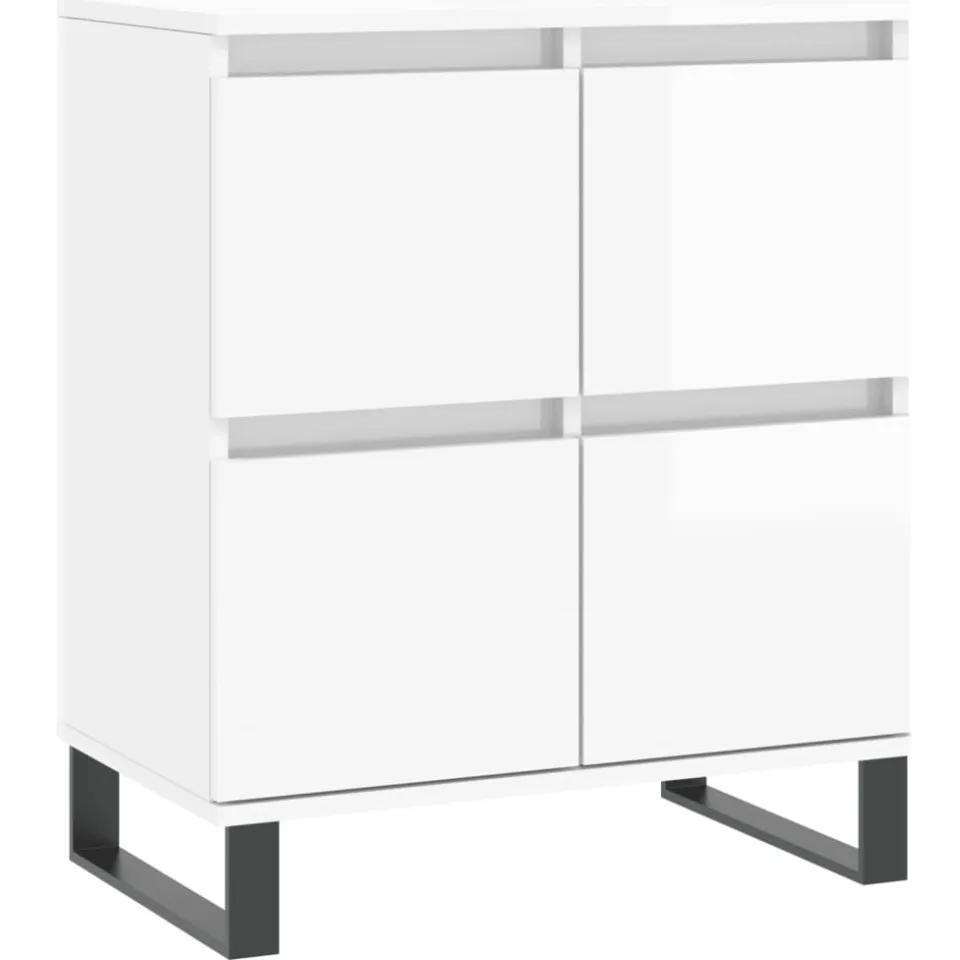 vidaXL Dressoirs 2 st bewerkt hout hoogglans wit, foto 4