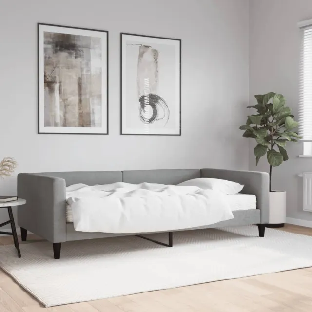 vidaXL Slaapbank met matras 100x200 cm stof lichtgrijs grijs