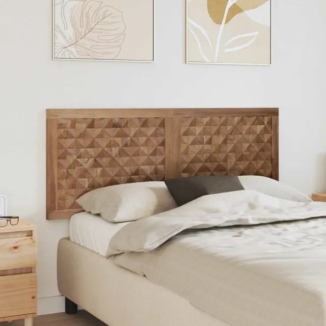 vidaXL Bed Hoofdbord Naturel Massief Teakhout Bruin