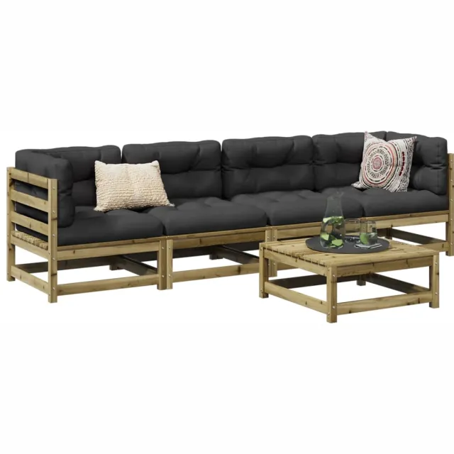 vidaXL 5-delige Loungeset geïmpregneerd grenenhout bruin, foto 2