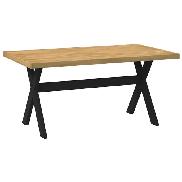 vidaXL Eettafel - NOAIN - X-vormige - poten - 160x90x75 - cm - massief - hout Naturel
