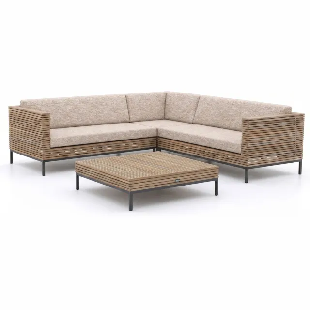 ROUGH Furniture ROUGH-D hoek loungeset 4-delig 5-zits Bruin