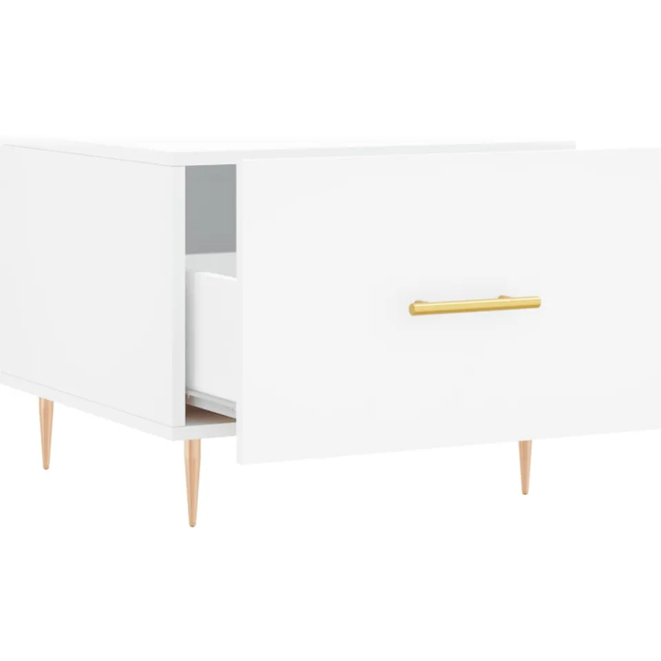 vidaXL Salontafel 50x50x40 cm bewerkt hout wit