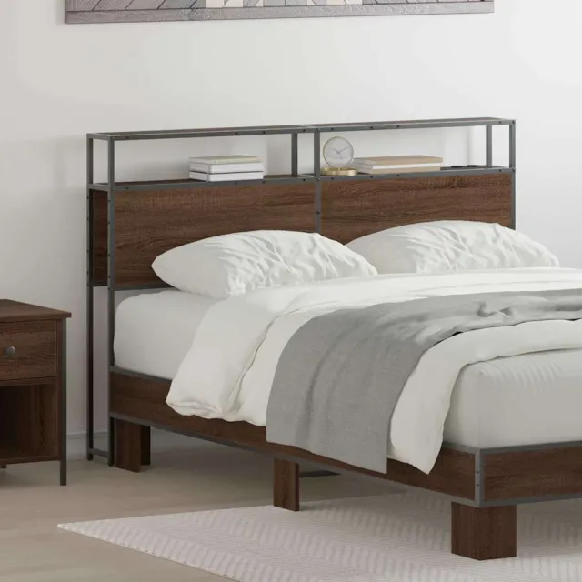 vidaXL Opberghoofdbord Bruin eiken 120 cm Bewerkt hout