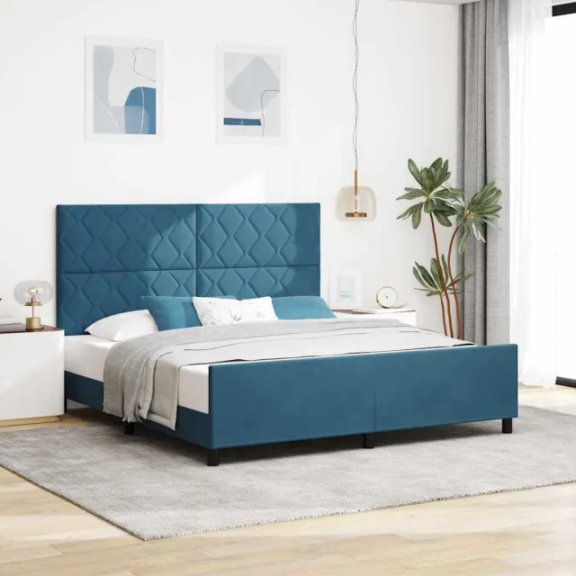 vidaXL Boxspringbed met hoofdeinde Donkerblauw 180 x 200 cm Fluweel