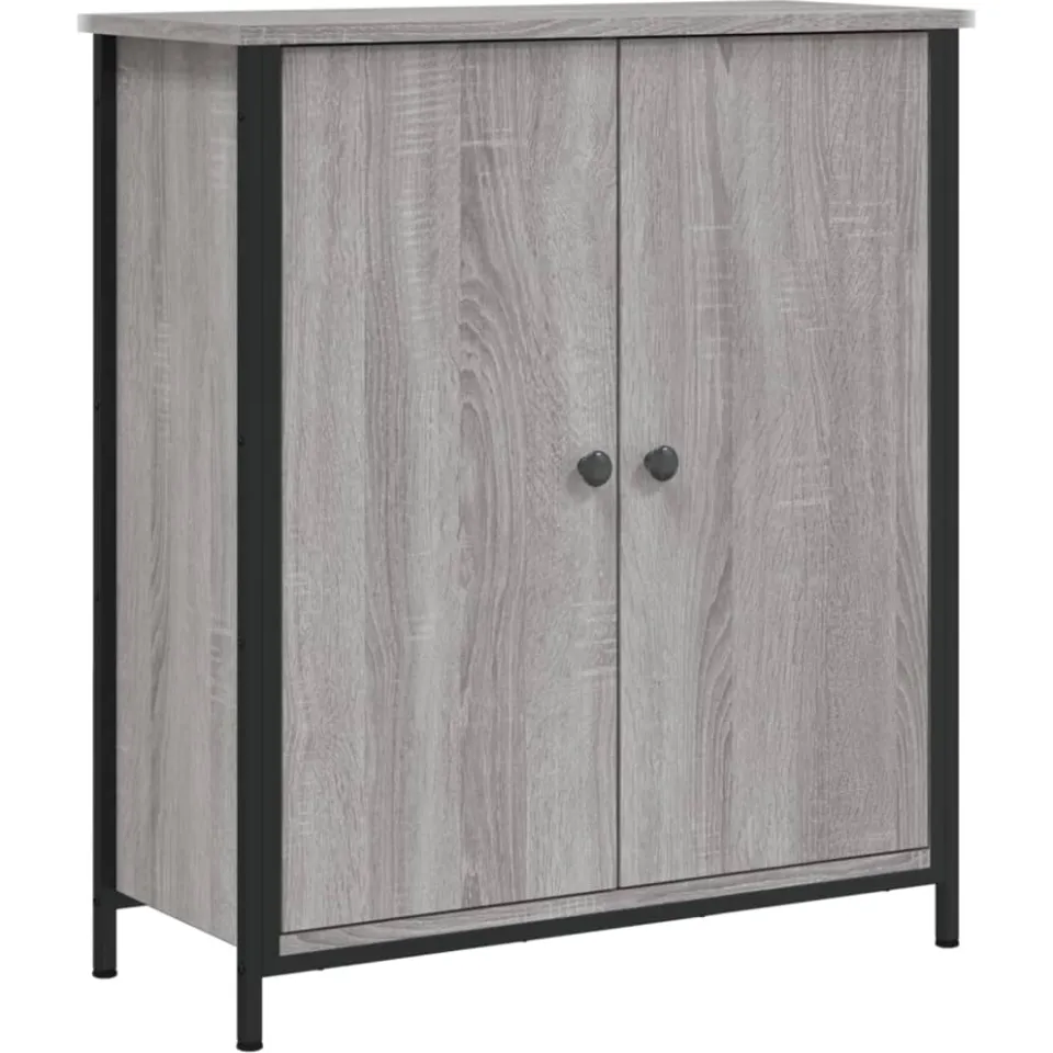 vidaXL Dressoir 70x30x80 cm bewerkt hout grijs sonoma, foto 3
