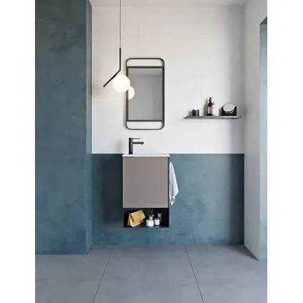 Royo Fonteinmeubelset Indus - Inclusief Wastafel En Open Plank - Softclose - Rokerig Zand - 46x25x70cm, foto 2