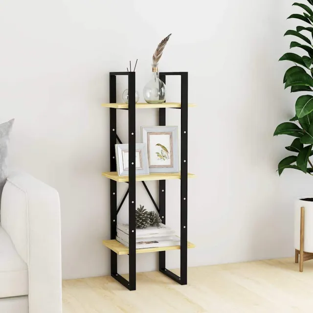 vidaXL Boekenkast met 3 schappen 40x30x105 cm massief grenenhout bruin, foto 2