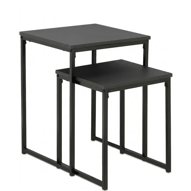 Imperatoris Salontafel - Geschikt voor Woonkamer, Thuiskantoor & Buiten - Stijlvolle Salon Tafel en Sidetable - Set van 2 - Zwart - van Imperatoris