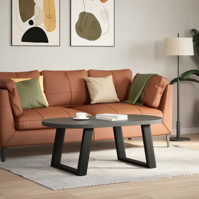 vidaXL Salontafelpoten 2 st U-vormig 70x(42-43) cm staal zwart