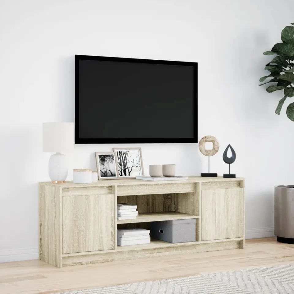 vidaXL Tv-meubel met LED 139,5x34x50 cm bewerkt hout sonoma eikenkleur, foto 3