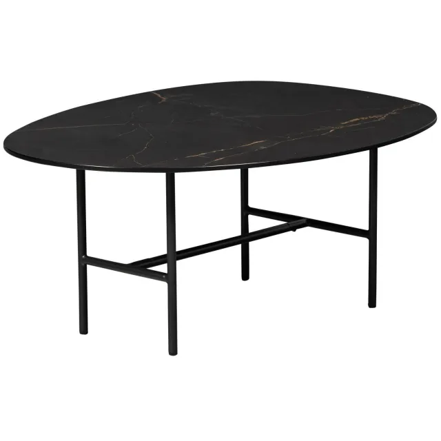 WOOOD Vajen Salontafel - Marmeren Look - Zwart - 34x80x60 black
