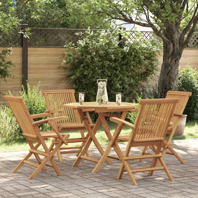 vidaXL 5-delige Tuinset massief teakhout bruin, foto 2