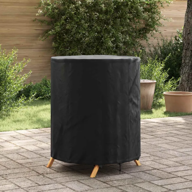 vidaXL Tafel Dek 62 x 62 x 70 cm Stof Rond Waterdicht Zwart