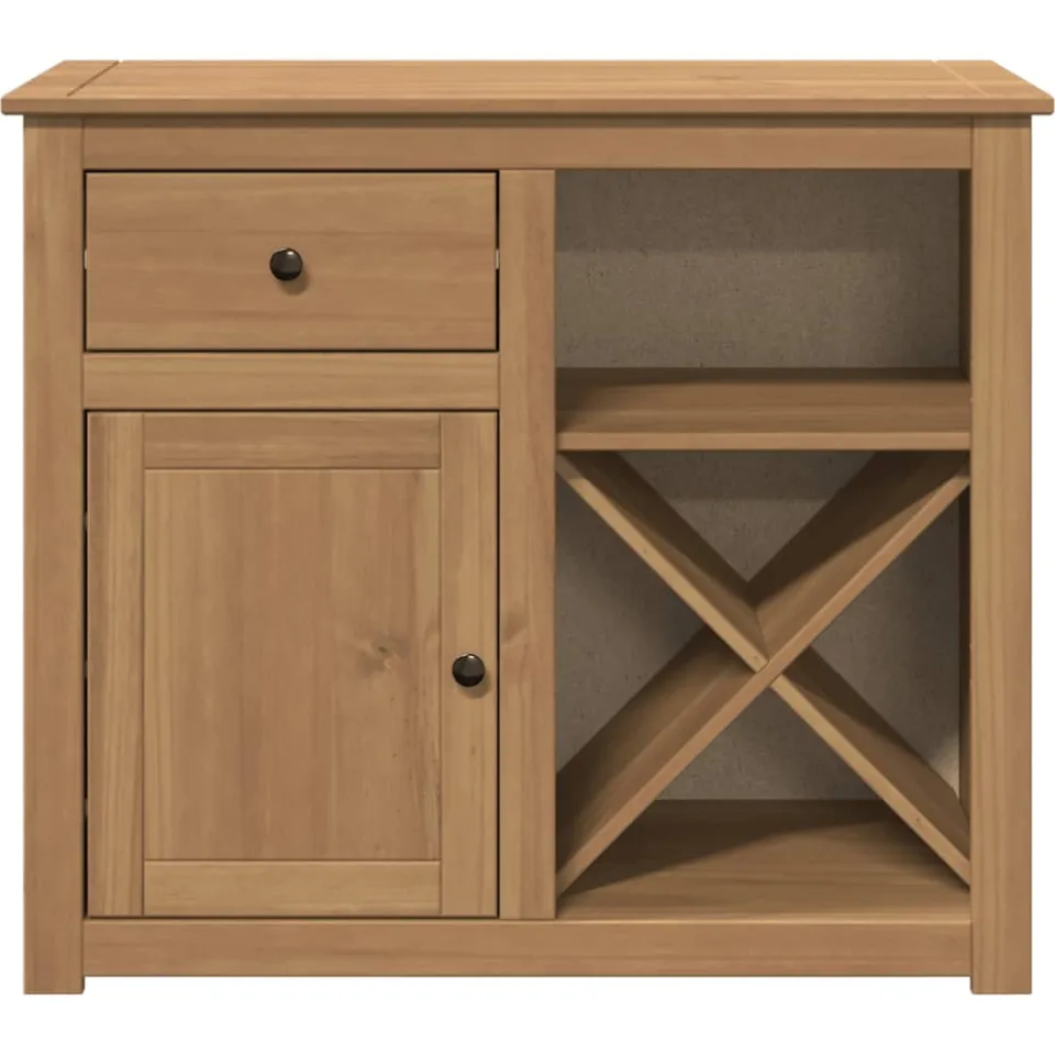 vidaXL Dressoir met lade Panama 93x40x80 cm massief grenenhout bruin, foto 4
