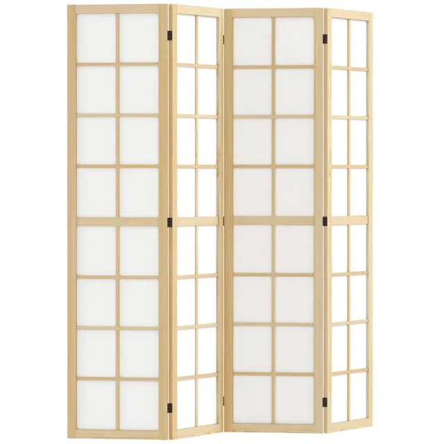 ZYLARO Opvouwbare scheidingswand - Vrijstaand privacyscherm - Voor woonkamer slaapkamer en kantoor - 160 x 170 cm natuurlijk hout