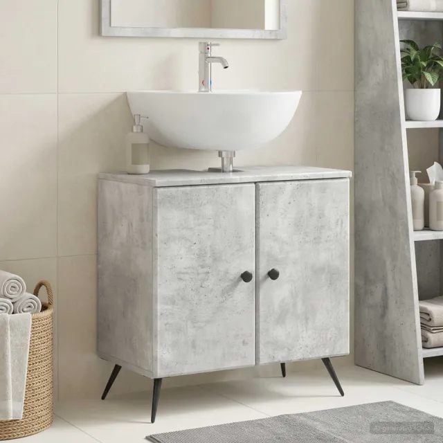vidaXL Badkamer wastafelkast BREDA Betongrijs 59,5 x 31,5 x 59 cm grijs, foto 2