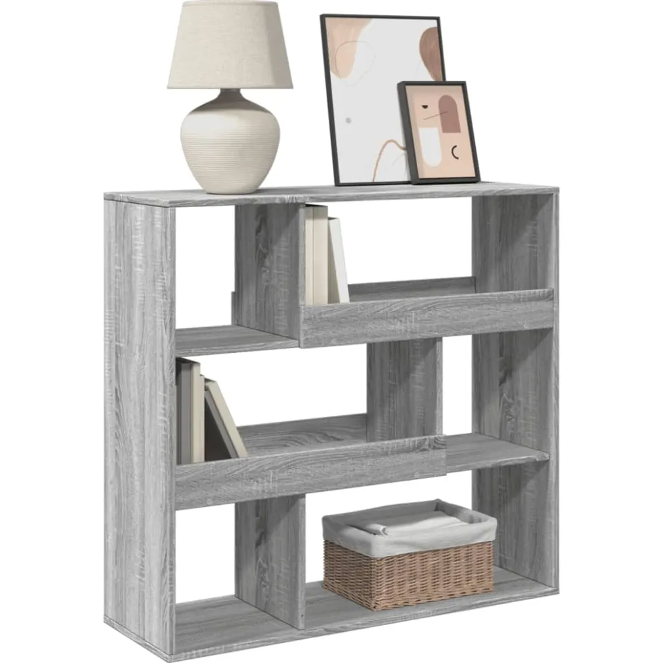 vidaXL Boekenkast / kamerscherm 100x33x94,5 cm grijs sonoma eiken