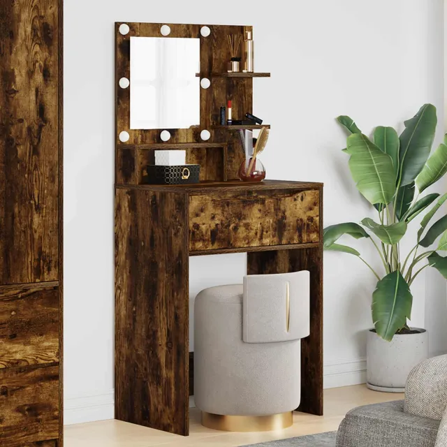 vidaXL Slaapkamer Kaptafels Gerookt eiken 60 x 39,5 x 135 cm Bruin