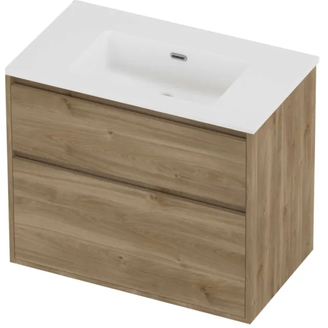 Proline Tribute Badmeubelset Porselein Elegant 80x46x67 cm Mat White Cider Oak Eiken