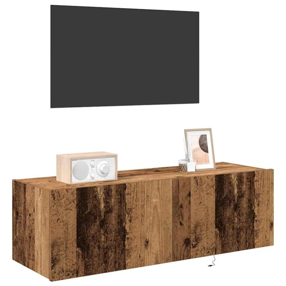 vidaXL TV Wandkast 2 st Oudhout Bewerkt hout bruin, foto 2