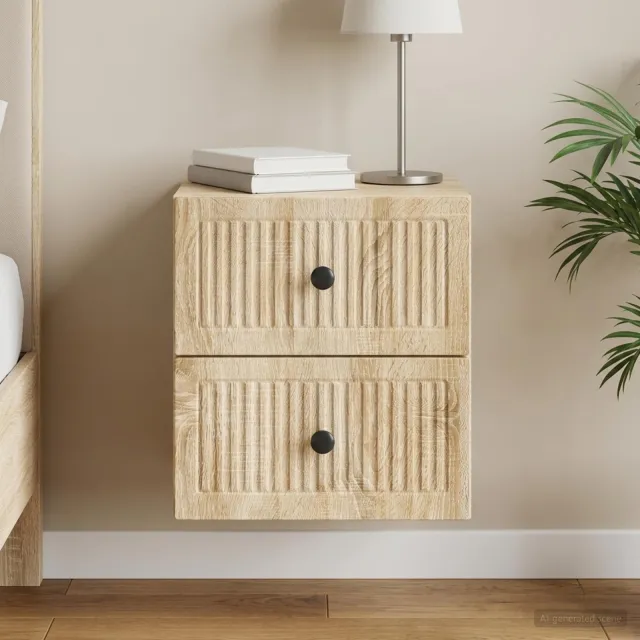 vidaXL Wandbeugel Bedkast Sonoma Eiken 33 x 34,5 x 40 cm Bewerkt hout, foto 2