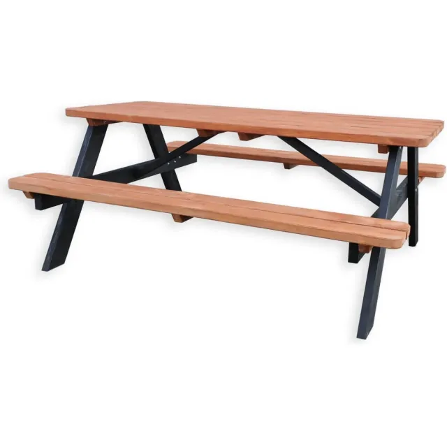 GoedkopePicknicktafels.nl Picknicktafel Bruno | Tuintafel 6 persoons | Bruin Zwart Gespoten Gedroogd Grenen Hout! Zwart Bruin