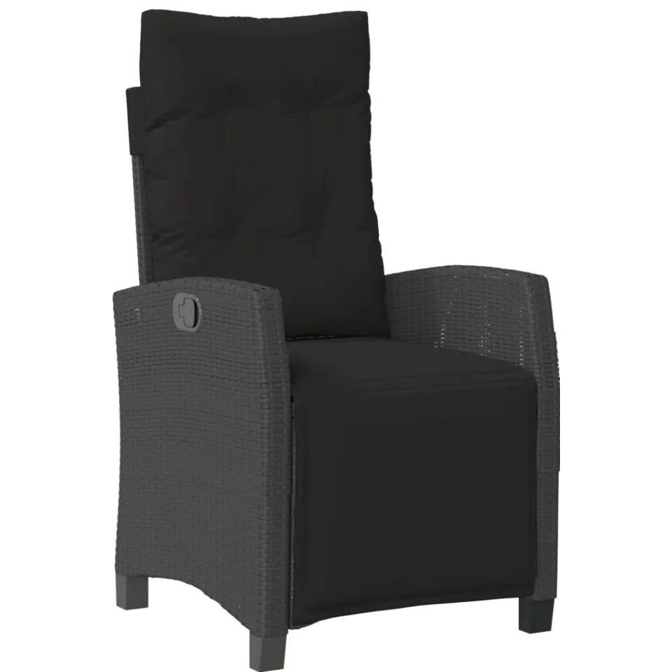vidaXL 5-delige Tuinset met kussens poly rattan zwart, foto 2
