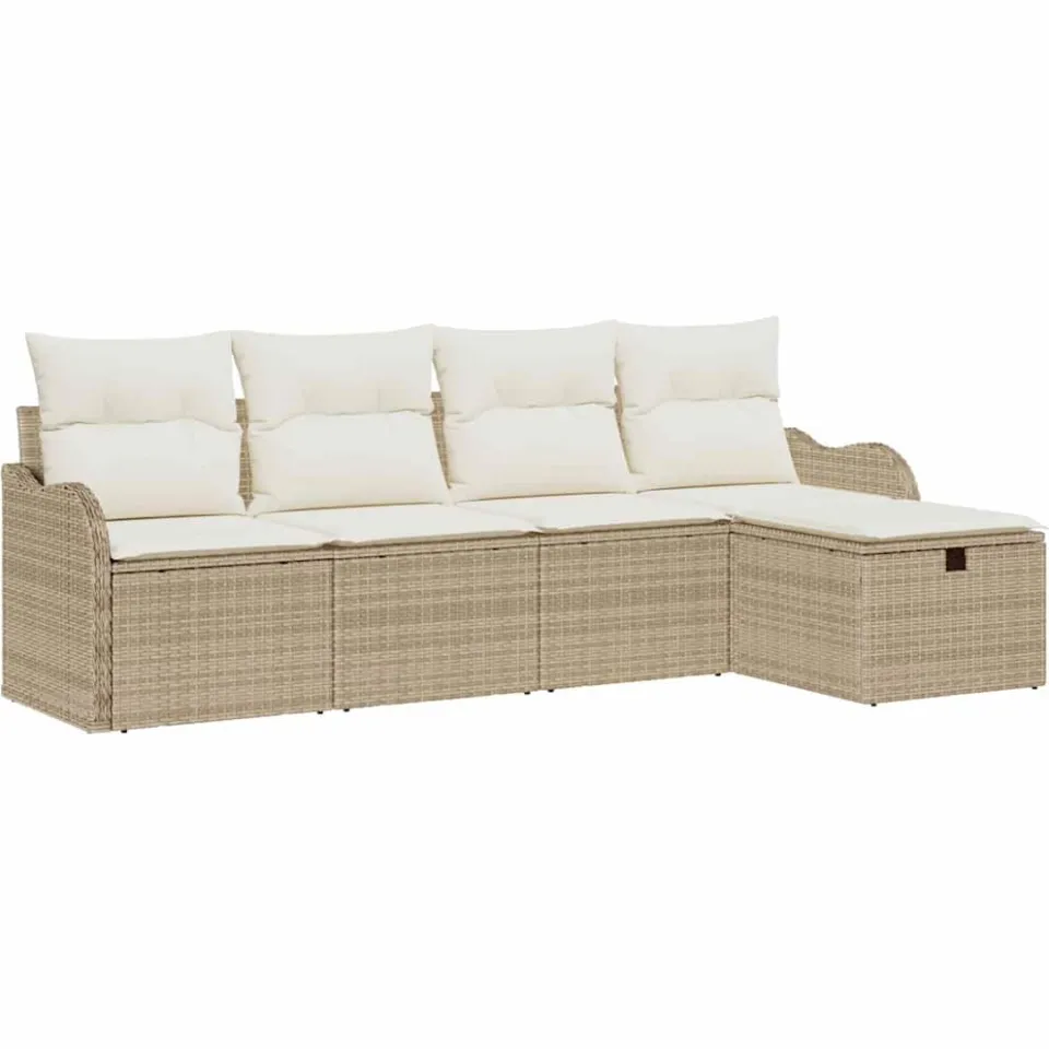 vidaXL Tuin Sofa Set 5 st Poly riet Grijs