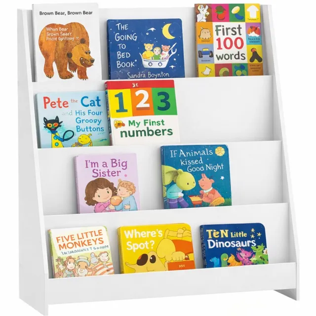 SoBuy KMB32-W Boekenplank voor Kinderen - 80 x 30 x 88 cm - Wit
