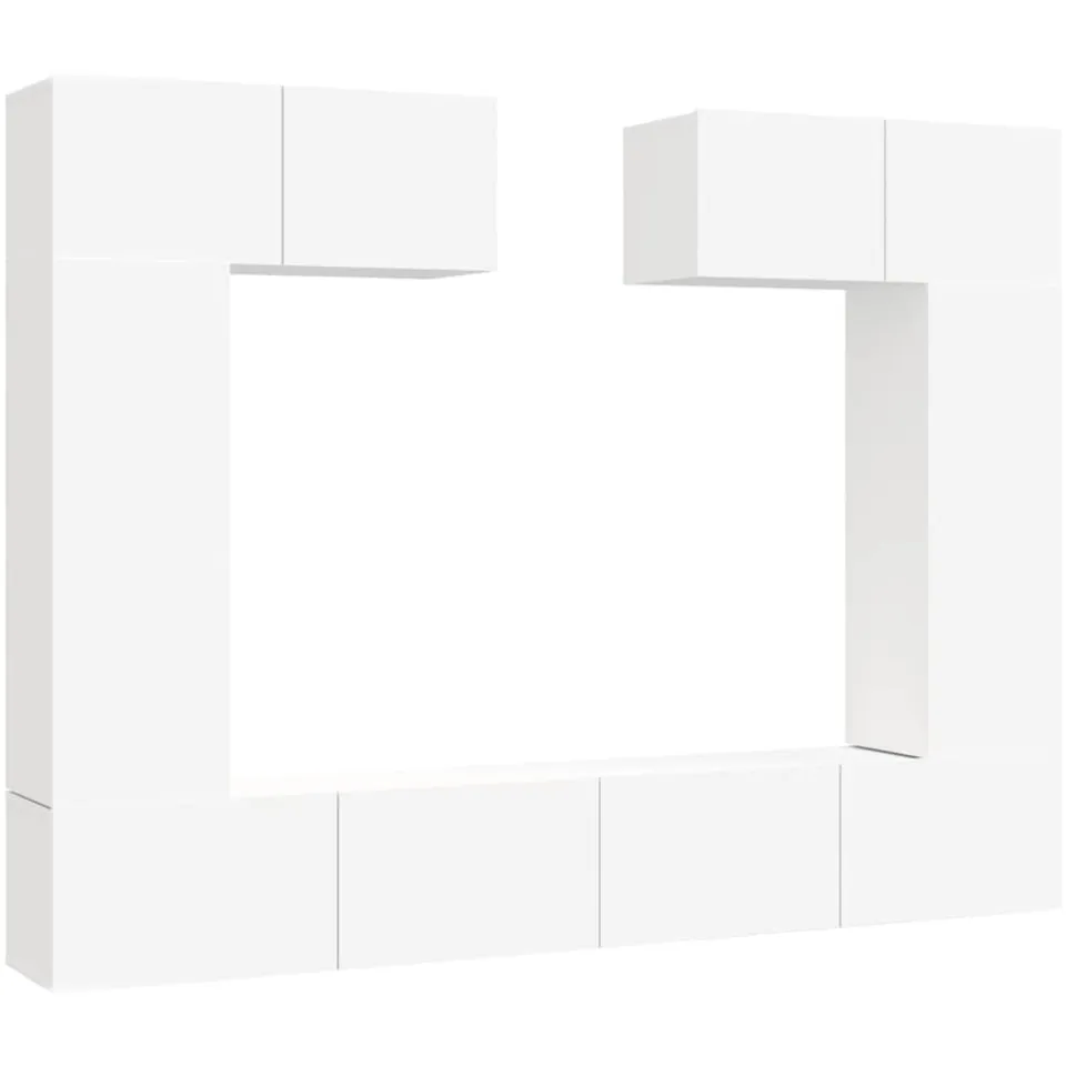 vidaXL 6-delige Tv-meubelset bewerkt hout wit
