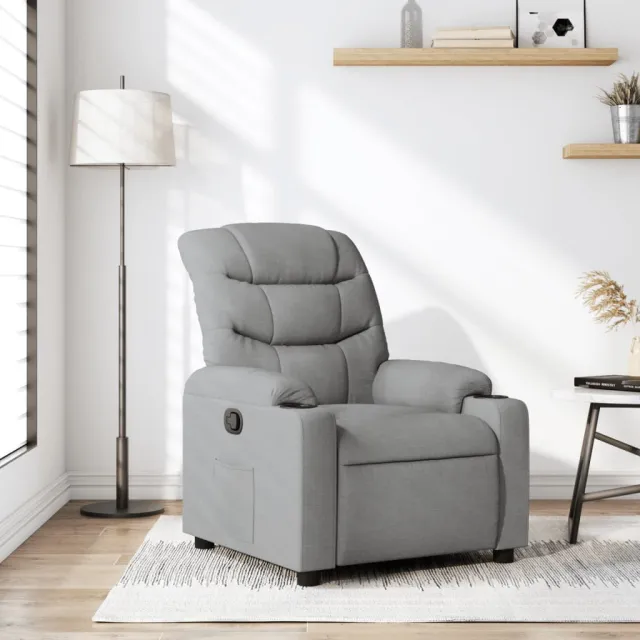vidaXL Fauteuil verstelbaar stof lichtgrijs grijs