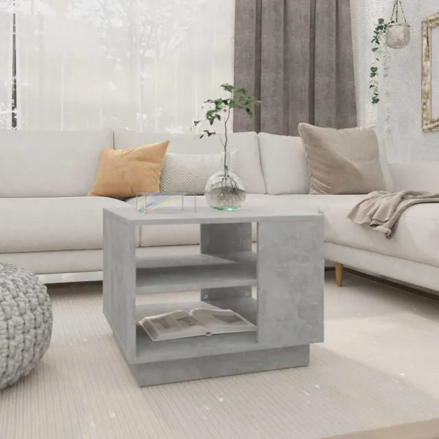 vidaXL Salontafel 55x55x43 cm bewerkt hout betongrijs grijs, foto 2