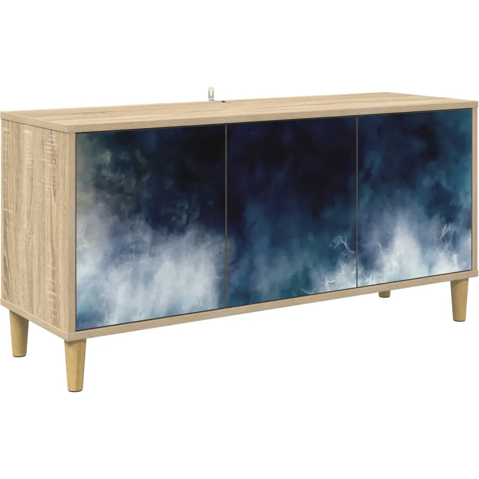 vidaXL Tv-meubel RAALTE 102 x 33 x 50 cm Sonoma Bewerkt hout bruin, foto 3